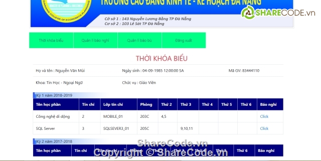 MVC,mvc asp.net,asp.net,báo nghỉ báo bù,báo nghỉ,báo bù